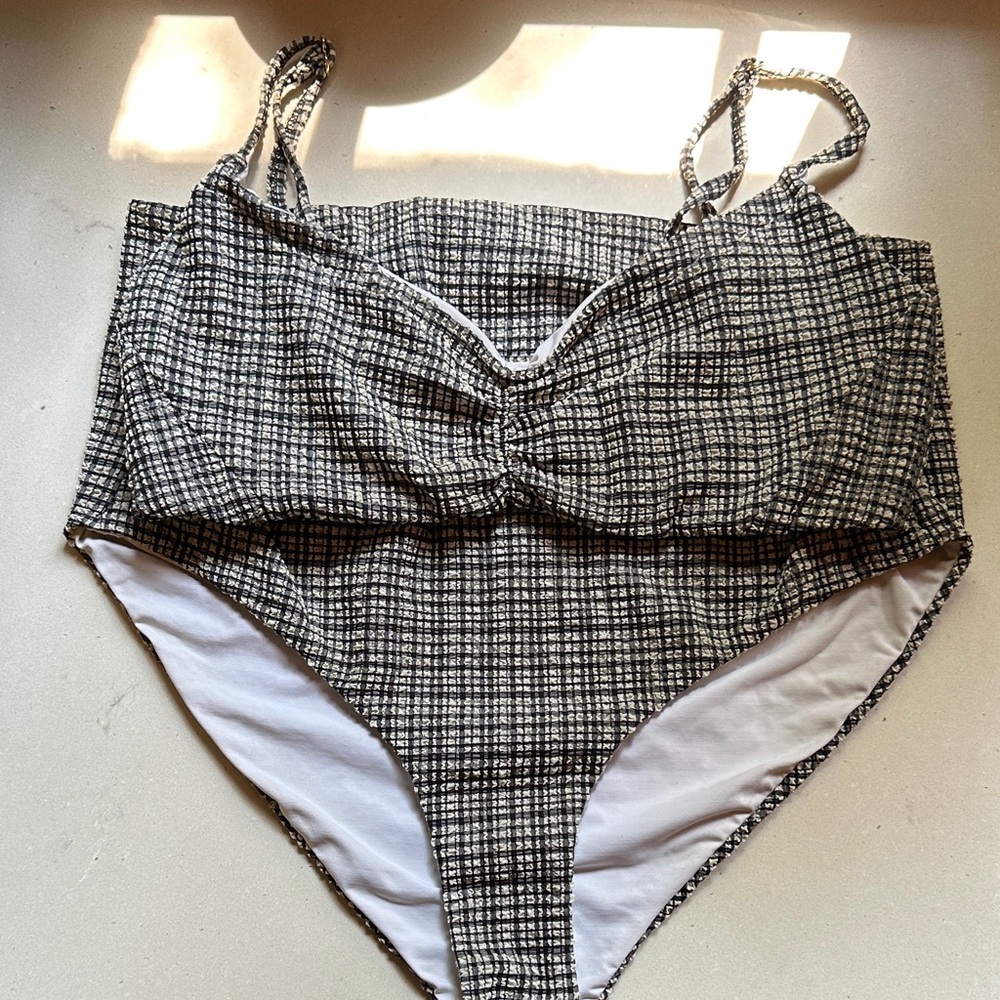 Hatch Black and White Checkered Bikini